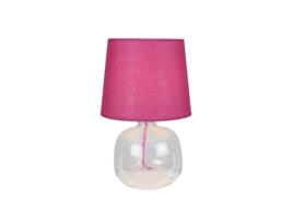 Lâmpada de Mesa Mandy In Vidro Tecido Vermelho Transparente 22,5X22,5X35 Cm EPIKASA