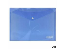 Portadocumentos INGRAF Plástico Azul Fecho A4 (10 Unidades)