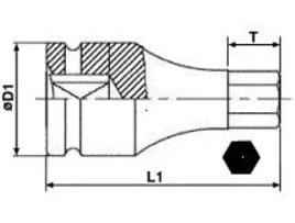 TENGTOOLS 143980209 Soquete de impacto sextavado 3/4 22Mm 941522-C
