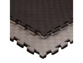 Tatami Puzzle 6 Peças 6M² Piso Tatami para Ginásio Ideal Artes Marciais 1M X 1M X 4Cm Reversível Cinza/Preto JOWY