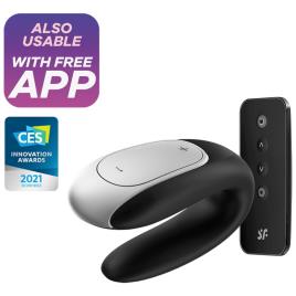 SATISFYER DOUBLE FUN PARTNER VIBRATOR - PRETO