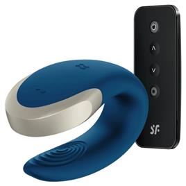 SATISFYER DOUBLE LOVE LUXURY PARTNER VIBRATOR - AZUL