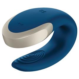 SATISFYER DOUBLE LOVE LUXURY PARTNER VIBRATOR - AZUL