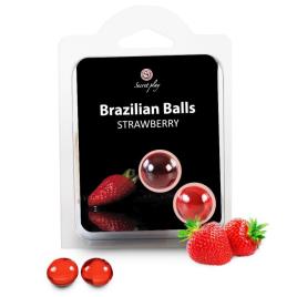 BOLAS BRASILEIRAS DE MORANGOS CONJUNTO DE 2 BOLAS