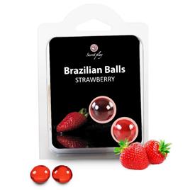 Lubrificante Bolas Brasileiras Morango 2 Unidades