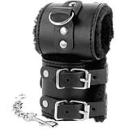 DARKNESS  WRIST RESTRAINTS BLACK WITH FUR