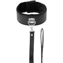 DARKNESS COLLAR WITH LEASH TITANIUM
