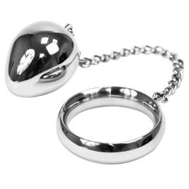 METALHARD COCK RING 40 MM + CHAIN BEAD