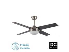 Ventilador Dc Ciro 2Xe27 Níquel 4 Lâminas Rev. Faia/Wenge 35/45X116.8D Remoto e Temporizador FABRILAMP