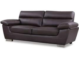 Sofá cuero reconstituido/PVC ''Dallas'' - 3 plazas - Chocolate (210 x 88 x 90 cm)