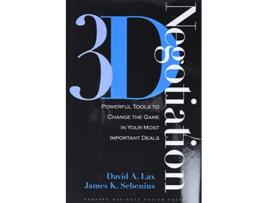 Livro 3d Negotiation de David A Lax e James K Sebenius (Inglês - Capa Dura)