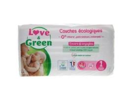 Fraldas Hipoalergênicas 44 Tamanho 1 2-5 kg LOVE & GREEN