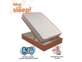 Pack de colchão de molas Funk e Sommier Articulado com arrumação cerejeira|altura 24cm, 150x190cm. GRÁTIS: Entrega, montagem e remoção do antigo