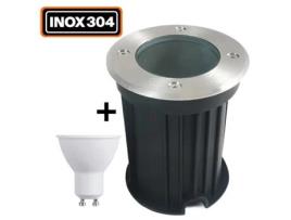 Foco embutido de solo redondo Aço inoxidável IP65 Bombilla GU10 7W Branco quente EUROPALAMP