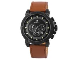 CARUCCI Relógio Homem Cronógrafo Ca2218Bk com Pulseira de Pele Genuína