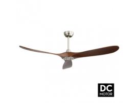 Dc Marin Nickel Fan 3 Lâminas de Carvalho Sem Luz 5 Velocidades Temporizador Remoto 152D FABRILAMP
