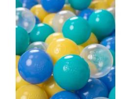 Bolas para bebês para banho, bolas de brincar para bebês, bolas de plástico turquesa/azul/amarelo/transparente 1200 6cm KIDDYMOON