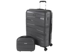 Conjunto de Malas Rígidas Pp JASLEN Stuttgart Marrom Metálico 48X75X29 Cm 0L