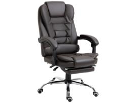 Cadeira de Escritório Pu e Espuma Cor Marrom 64 5X69X109-117 Cm HOMCOM