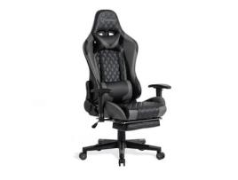 Cadeira de Jogos FOXSPORT Cadeira Gaming Ergonómica com Pedais Cinza