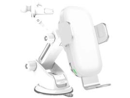 Carregador Carro Sem Qi Car Fast Charging Auto Clamping Ventosa Windshield para Apple RADIODDITY Branco