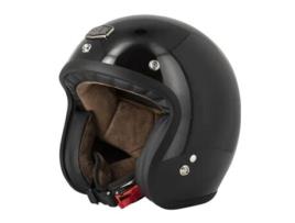 Capacete GASOLINE Jet Cafe Racer S250 (Tamanho L -  Preto Brilhante)