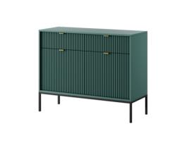 Cómoda Duas Portas Quatro Prateleiras Labrador Largura Altura 3XE LIVING Painel de partículas Verde (83x104x39)