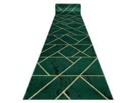 Passadeira DYWANY LUSZCZOW Emerald Exclusivo Glamour Mármore Geométrico Garrafa Poliéster Verde (120x380cm)