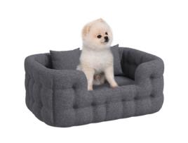 Cama para Cães Linho sintético PAWHUT  Algodão e tecido Oxford cor Cinza 70x50x30 cm