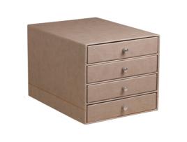 Caixa de Arrumação com 4 Gavetas em Pele Sintética Italiana RHODIA RHODIA