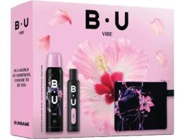 Coffret de Perfume B.U. Eau de Toilette Vibe 50 ml - Desodorante Spray - Bolsa