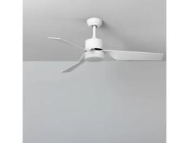 Ventoinha de Teto Minimal Pro Branco 132Cm Motor Dc Branco Pás Brancas Sem Luz Controlo Remoto Wifi Sim LEDKIA