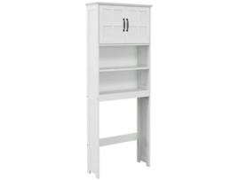 Armário Sobre Sanita Madeira de Melamina e Mdf Cor Branco 66X23X178 Cm KLEANKIN