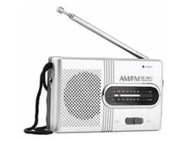 Radyo Portatif Fm Çalar 2 Adet Aa Pil Ile Dahili Hoparlörlü Mini Gümüs Renk UISAVE