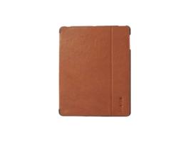 Capa Fina Suporte com Função Folio em Pele de Toque Suave Castanho KNOMO