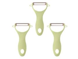 Ferramenta Faca para Descascar Frutas de Melão Multifuncional 3 Peças Descascador Legumes Verde Nórdico Cortador Aço Inoxidável Batatas UISAVE