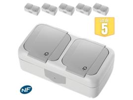 Interruptor de Duas Vias + Tomada 2P+T À Prova de Água Ip54 VIKO BY PANASONIC Cinzento Nc