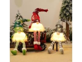 3 Peças Figuras Decorativas de Gnomos Natal Led Luzes Decoração Iluminados Bonecos Pelúcia Gno UISAVE