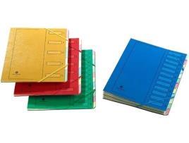 Pasta de Arquivo EXTENDOS 223 Feita de Papelão 12 Compartimentos Azul