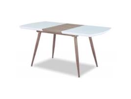 Mesa Extensível Sevilha Madeira e Branco DUDECO