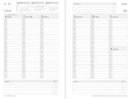 Calendário de Livro CHRONOPLAN Preto e Branco 2025 A5 Preto