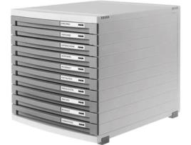 Caixa de Gaveta HAN Contur 10 Gavetas Cinza Claro/Cinza Escuro