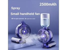 Ventoinha de Mão Portátil com Spray Dobrável Usb Recarregável 2500Mah BDL23 Roxo