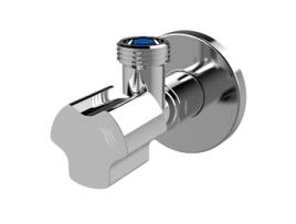 Válvula de Água Angulada Cromada Elegante para Máquina de Lavar de 1/2 x 3/4 BSP