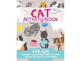 Livro Cat Activity Book for Kids de Blue Wave Press (Inglês)