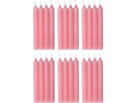 Vela de Mesa Rosa Pack de 24 Unidades Velas Decorativas Sem Perfume Velas para Sua Casa COM-FORT HOUSE