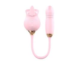 Rose Jumper Vibrador Retráctil com Bastão Chupador de Língua FPSP