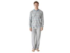 Pijama Masculino de Algodão com Mangas Compridas e Meio Fechado Jjbep5500 J AND J BROTHERS