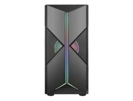 Armário torre média ITEK Spacirc Xo Rgb Atx com painel de vidro vermelho ITEK
