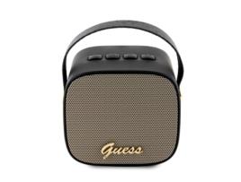 GUESS 5.3 Altifalante Bluetooth Compacto de 5 W com Alça de Transporte em Pele 4G Design Preto